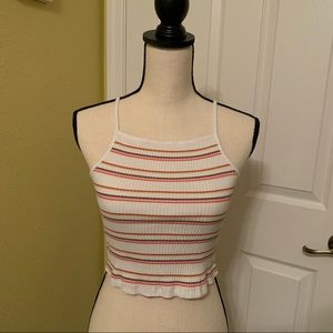 Colorful striped crop top (M)